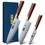 3-Piece Japanese Knife Set – Ultra Sharp Chef Knives with Ergonomic Wooden Handle & Gift Box