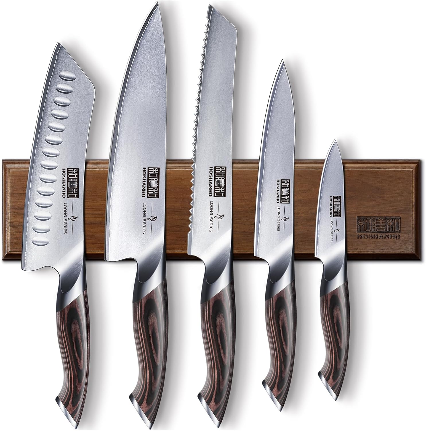 6-Piece Japanese AUS-10 Kitchen Knife Set with Magnetic Holder – High Carbon Steel Ultra Sharp Chef Knives